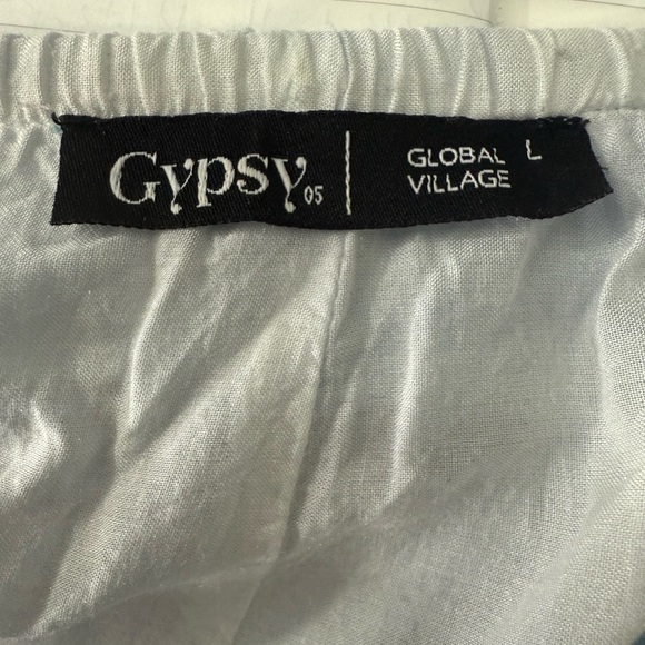Gypsy 05 Ombre Satin Maxi Dress Blue Silver L - Picture 3 of 9